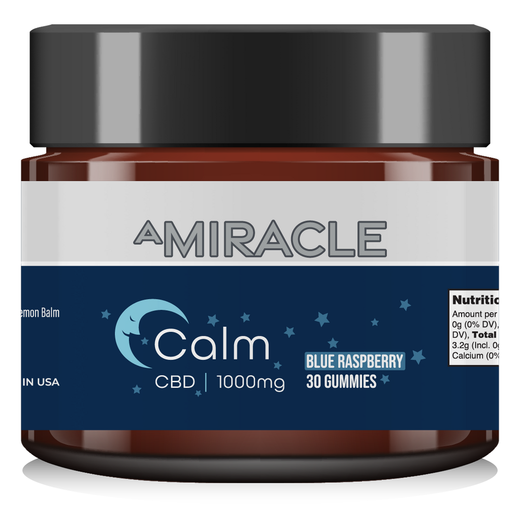 CBD Calming Gummies 1000 mg Blue Raspberry Flavor