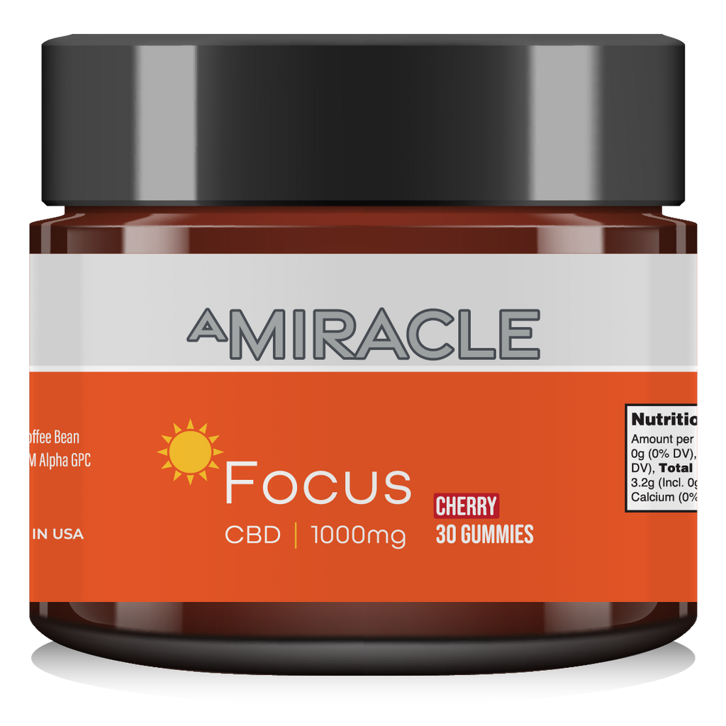 CBD Focus Gummies 1000 mg Cherry Flavor